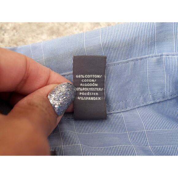 Van Heusen Traveler Blue Button-Down Shirt Mens Size 2XL - Picture 4 of 5